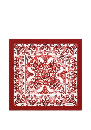 Dolce & Gabbana 50x50 majolica-print twill scarf - Red
