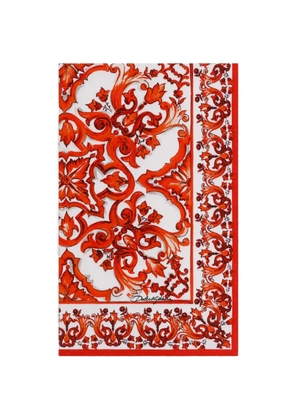 Dolce & Gabbana majolica-print terry beach towel - Red