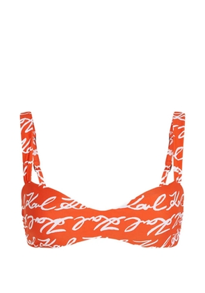 Karl Lagerfeld logo-print bikini top - Orange
