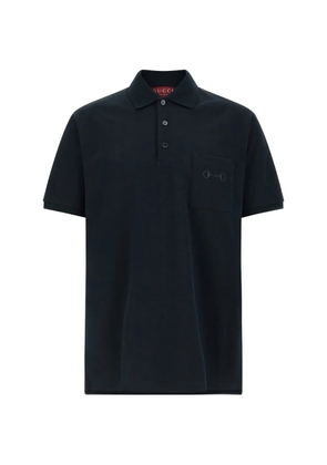 Gucci Morsetto-embroidered polo shirt - Blue
