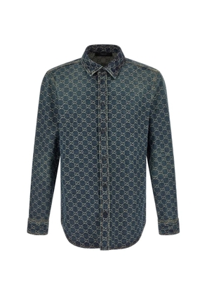 Gucci GG jacquard denim shirt - Blue