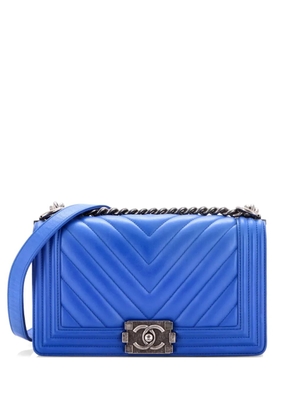 CHANEL Pre-Owned Boy Flap Bag Chevron Calfskin Old Medium shoulder bag - Blue