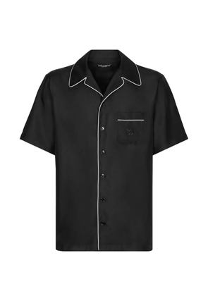 Dolce & Gabbana silk twill shirt with DG-embroidery - Black
