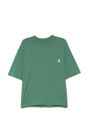 CROQUIS polka-dot embroidery T-shirt - Green