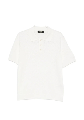 FENDI crochet polo shirt - Neutrals