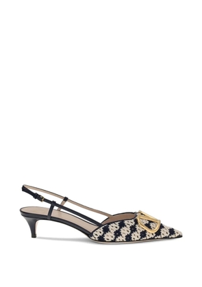 Valentino Garavani VLogo Signature crochet slingback heeled pumps - White