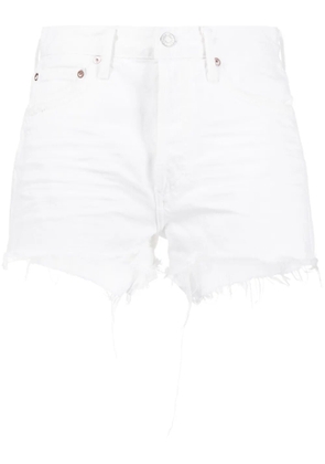 AGOLDE frayed-hem denim shorts - White