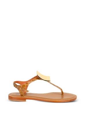 Roberto Festa croc-effect plaque sandals - Brown