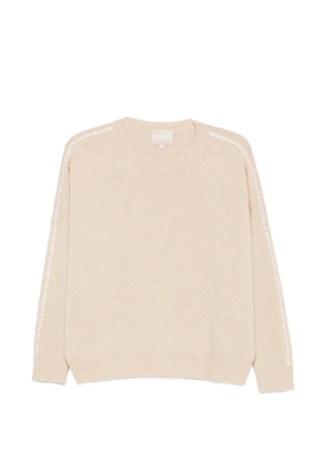 kujten Amelina whipstitch-trim sweater - Neutrals