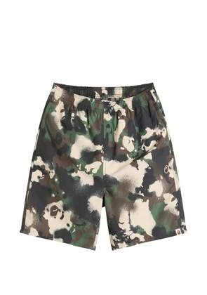 A BATHING APE® Map Camo cotton swim shorts - Green