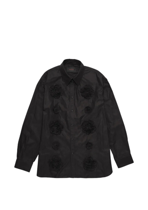 Simone Rocha floral-appliqué shirt - Black