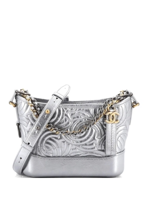 CHANEL Pre-Owned Gabrielle CC Stitched Calfskin Small hobo bag - Silver