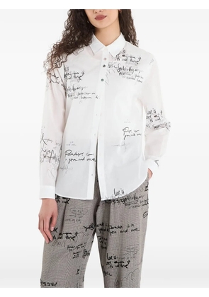 Desigual Paradise handwritten-print shirt - White