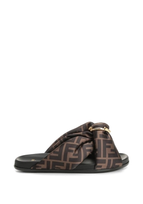 FENDI FF motif D-ring slides - Brown