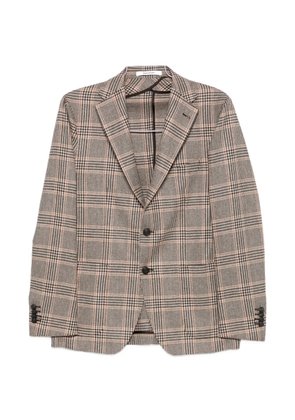Tagliatore check-pattern notched-lapel blazer - Brown