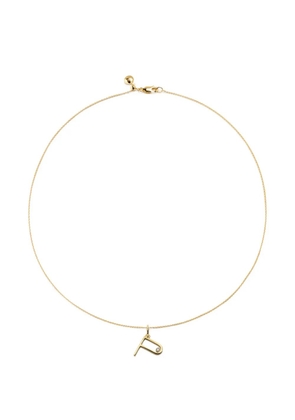 Monica Vinader solitaire diamond initial P pendant - Gold