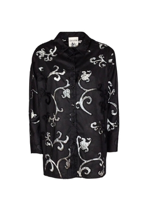 Semicouture embroidered poplin shirt - Black