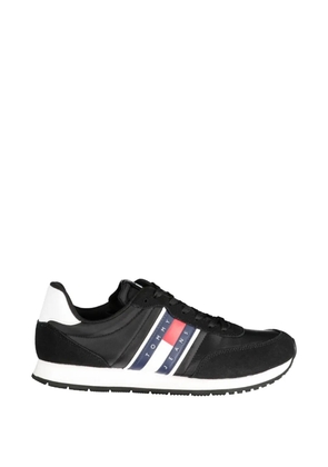 Tommy Hilfiger panelled logo-print sneakers - Black