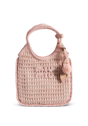 Miu Miu Ivy raffia crochet handbag - Pink