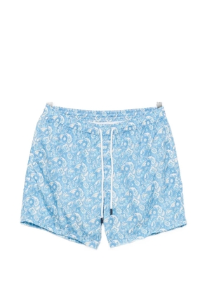 Barba paisley-print swim shorts - Blue