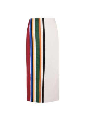 Cala de la Cruz Lima appliqué-stripe pencil skirt - Neutrals