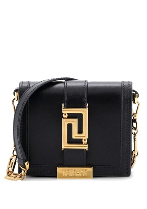 Versace Pre-Owned Greca Goddess Wallet on Chain Leather Mini crossbody bag - Black