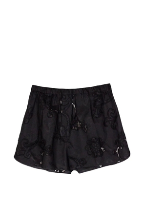 Semicouture embroidered poplin shorts - Black