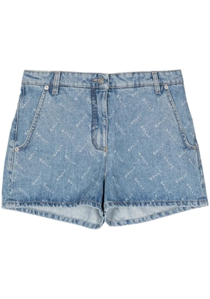 Bally chevron-logo denim shorts - Blue