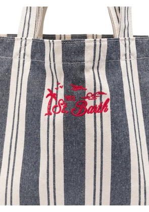 MC2 Saint Barth striped embroidered tote bag - Blue
