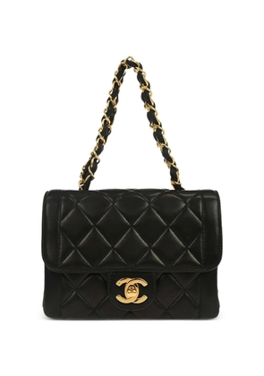 CHANEL Pre-Owned 1994-1996 Mini Square Single Flap diamond-quilted tote bag - Black