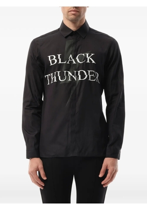 Neil Barrett slogan-print long-sleeve shirt - Black