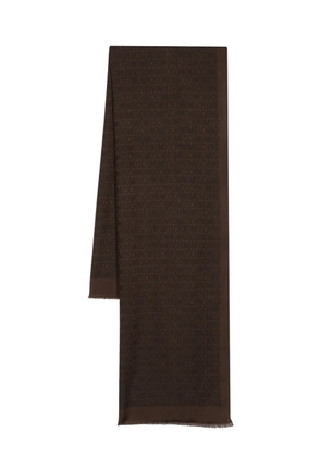 Moschino jacquard logo scarf - Brown