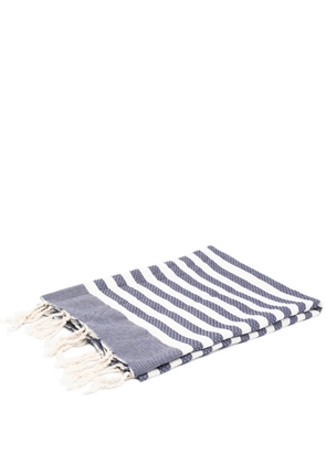 MC2 Saint Barth striped fringed beach towel - Blue