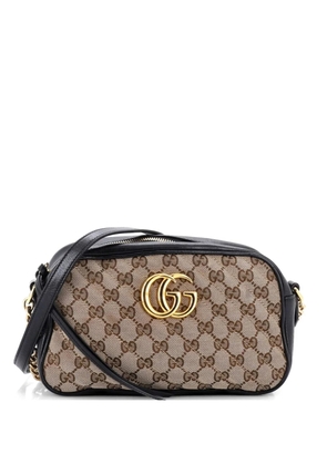 Gucci Pre-Owned GG Marmont Shoulder Bag Diagonal Quilted GG Canvas with Leather Small crossbody bag - Brown