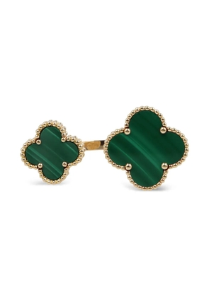Van Cleef & Arpels Pre-Owned 2010s 18K yellow gold Alhambra malachite clover ring
