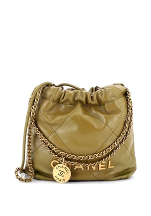 CHANEL Pre-Owned 22 Chain Hobo Quilted Calfskin Mini crossbody bag - Green