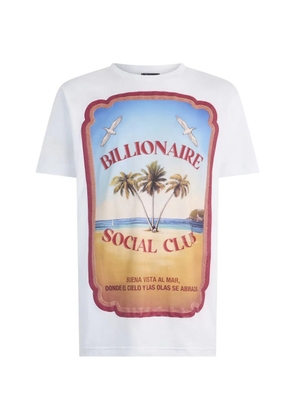 Billionaire round-neck graphic-print T-shirt - White