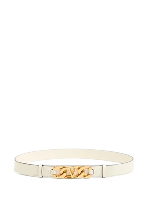 Valentino Garavani VLogo chain shiny calfskin belt 25 mm - White