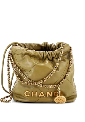CHANEL Pre-Owned 22 Chain Hobo Quilted Calfskin Mini crossbody bag - Green