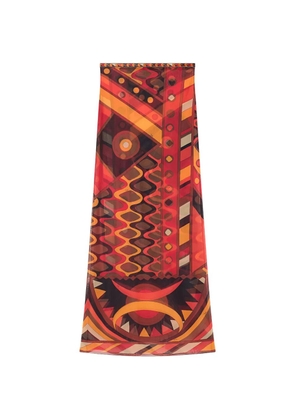 PUCCI Vivara-print long tulle skirt - Red