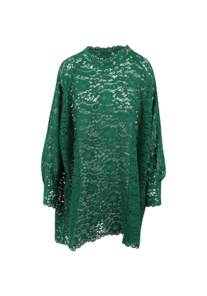 Gianluca Capannolo lace-embroidered scalloped-edge dress - Green