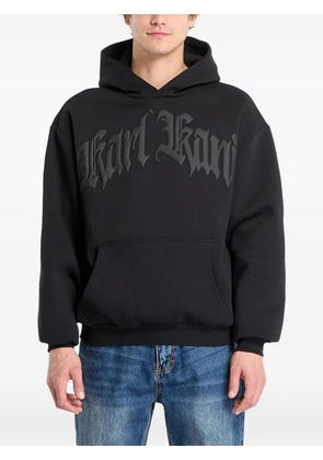 karl kani Old English logo-appliqué hoodie - Black