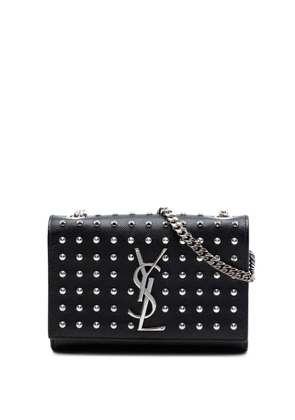 Saint Laurent Pre-Owned 2014 Small Grain De Poudre Studded Monogram Kate crossbody bag - Black