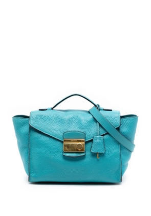 Prada Pre-Owned 2010-2026 Vitello Daino Sound Lock satchel - Blue