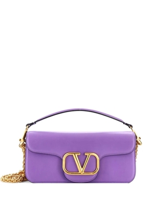Valentino Garavani Pre-Owned VLogo Loco Flap Shoulder Bag Leather Medium clutch bag - Purple