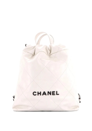 CHANEL Pre-Owned 22 Chain Quilted Calfskin Medium backpack - White