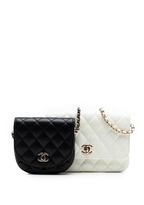 CHANEL Pre-Owned 2019 CC Quilted Lambskin Side Packs Flap crossbody bag - Black