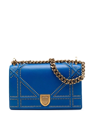 Christian Dior Pre-Owned 2015-2020 Small Studded Lambskin Diorama Flap crossbody bag - Blue