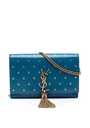 Saint Laurent Pre-Owned 2018 Calfskin Star Print Classic Monogram Kate Tassel Wallet on Chain crossbody bag - Blue