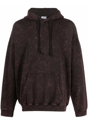 Diesel marbled effect cotton hoodie - Brown